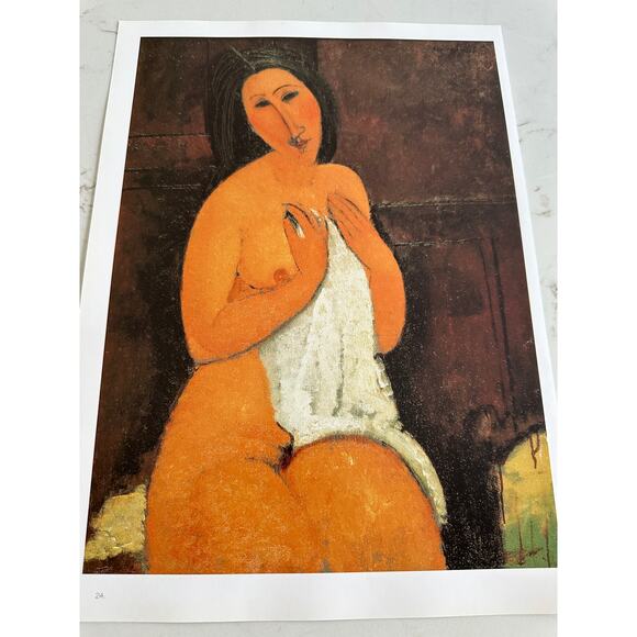 Modigliani, Renee, Seated nude with a Shirt, Painting Print, Art ~ 250626-WH 365 - Picture 2 of 2